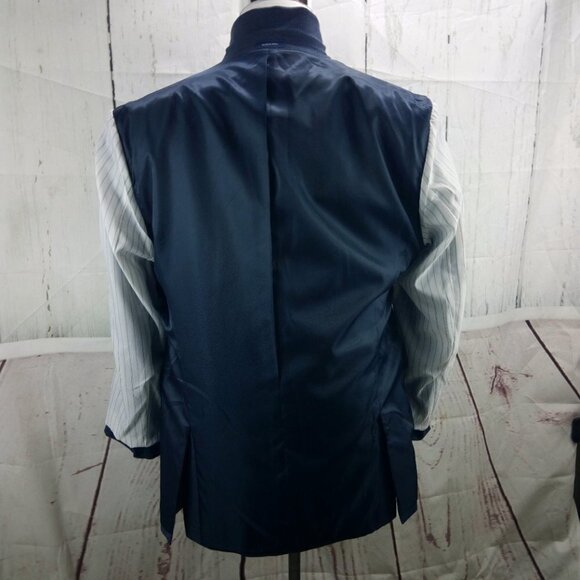 Stafford Tailored Culture Classic Fit 44R 2 Btn Blue Birdseye Blazer Spo… - Picture 10 of 10
